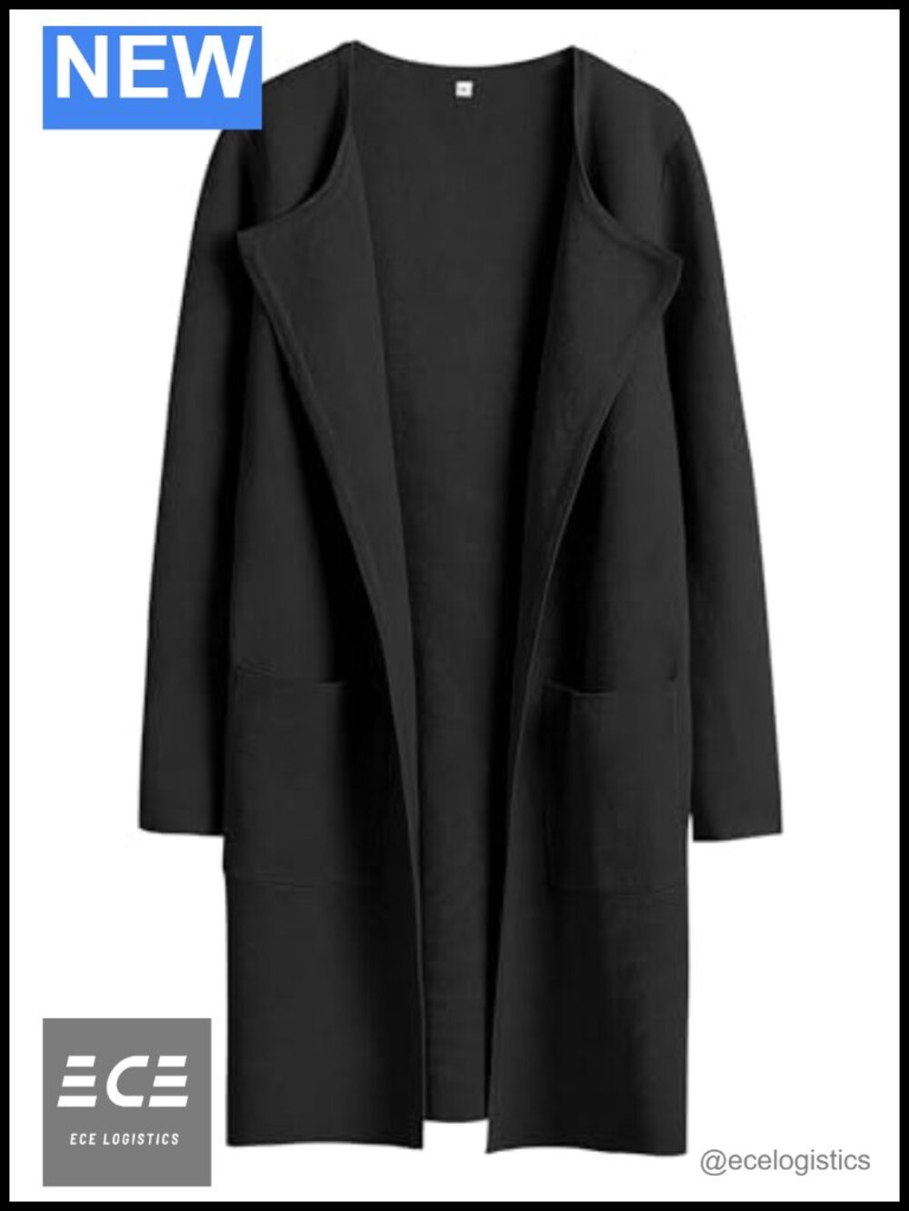 Viscose Nylon Blend Open Front Cardigan Sweater Long Sleeve